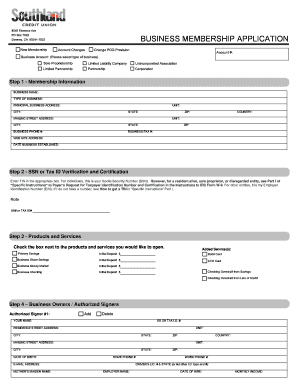 Business Membership Application