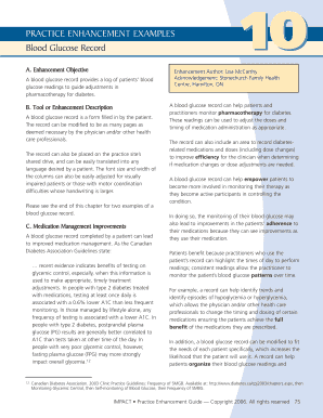 Blood Glucose Record Form
