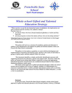 Whole-school Gifted and Talented Education Strategy - frenchviss eq edu