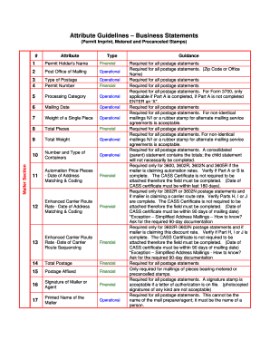 USPS Business Mailing Statement