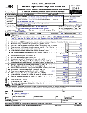 Form 990 Return of Organization Exempt From Income Tax