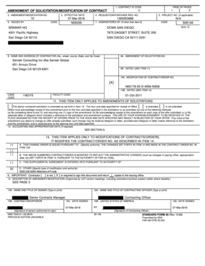 US Federal Contract Modification Form