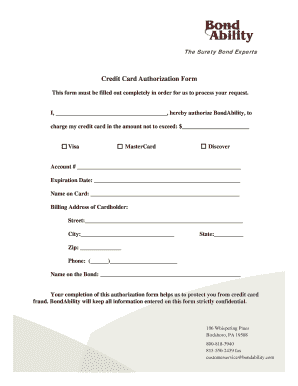 Credit Card Authorization Form