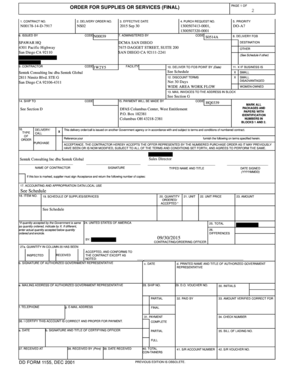 US Federal Government Purchase Order Form