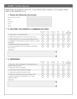 HARDI Vendor Survey Form