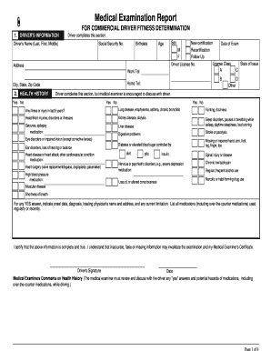 Commercial Driver Medical Examination Report