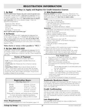 Credit Extension Course Registration Form