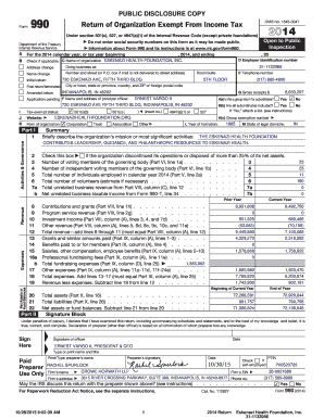 Form 990 Return of Organization Exempt From Income Tax