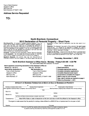 2012 Connecticut Personal Property Declaration