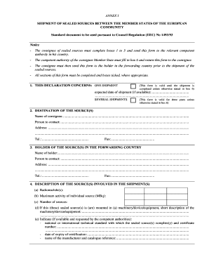 Consignee Declaration for Radioactive Material Shipment