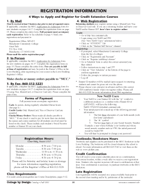 Credit Extension Course Registration Form