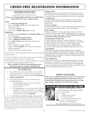Credit-Free Course Registration Form