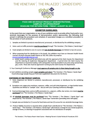 Food and Beverage Sample Request Form