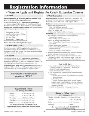 Credit Extension Course Registration Form