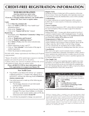 Credit-Free Course Registration Form