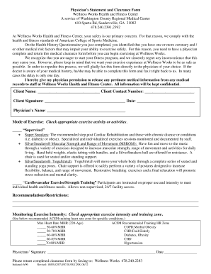 Physician's Statement and Clearance Form