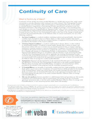 Request for Continuity of Care Benefits