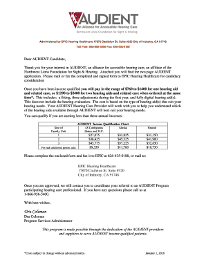 AUDIENT Hearing Care Program Application