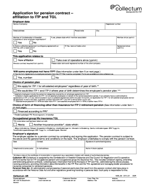 Swedish Pension Contract Application