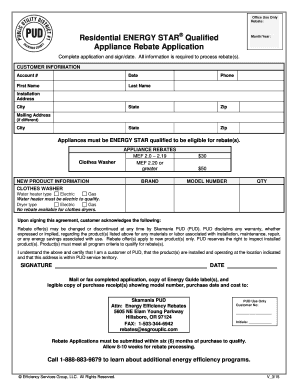 Residential ENERGY STAR Appliance Rebate Application