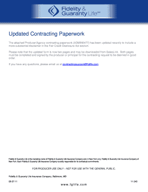 Producer Agency Contracting Form