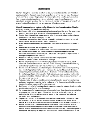 Patient Rights and Responsibilities Form