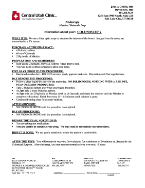 Colonoscopy Preparation Instructions