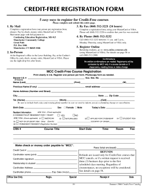 Credit-Free Course Registration Form