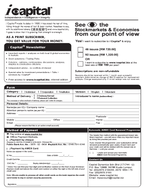 i Capital Subscription Form