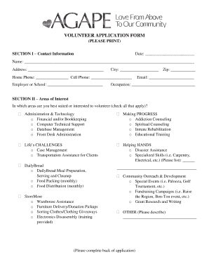 Volunteer Application Form