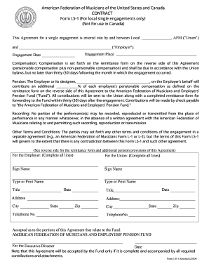 AFM Local Single Engagement Contract