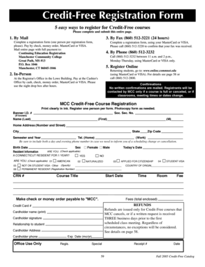 MCC Credit-Free Course Registration Form