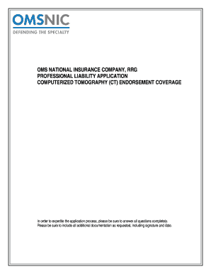 OMS National CT Professional Liability Application