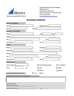 Participant Directed Services Referral Form
