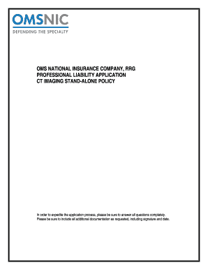 OMS National Insurance Professional Liability Application