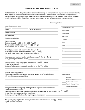 Employment Application Form