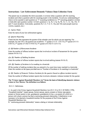 Law Enforcement Domestic Violence Data Collection Form
