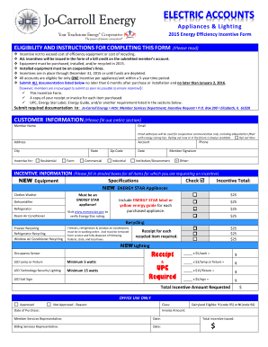 2015 Energy Efficiency Incentive Form