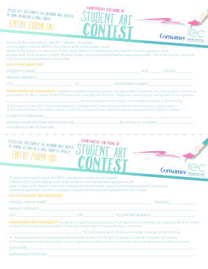 2017 Calendar Art Contest Rules and Entry Form - Steuben County