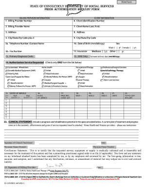 Medicaid Prior Authorization Request Form