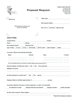 Request for Pension Plan Proposal