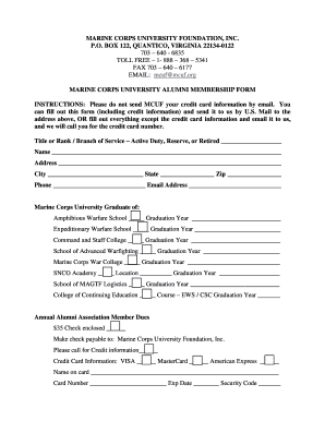 Marine Corps University Alumni Membership Form
