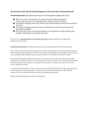 Frederick Douglass Narrative Study Guide