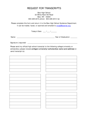 Request for Transcripts Form