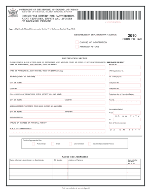 Trinidad and Tobago Form 700 Par