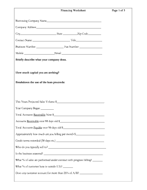 Financing Worksheet