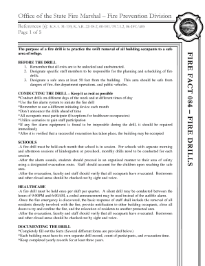 Kansas Fire Drill Record Form