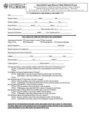 Interstitial Lung Disease Clinic Referral Form