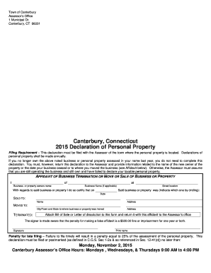 Connecticut Personal Property Declaration