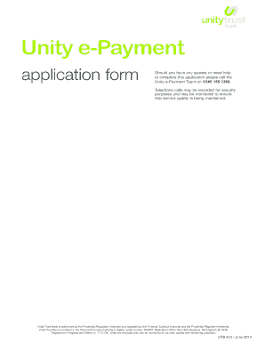 Unity e-Payment Application Form
